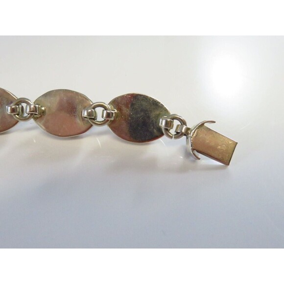 Sterling Silver 7 3/4" Bracelet Azurite-Malachite Blue Green Polished Cabochon - Picture 11 of 12